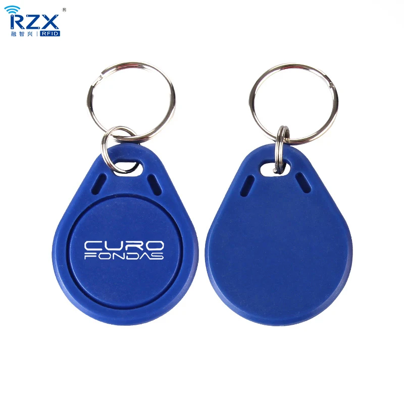 Custom logo print 125KHz 13.56MHz ABS Waterproof rfid key fob for access control