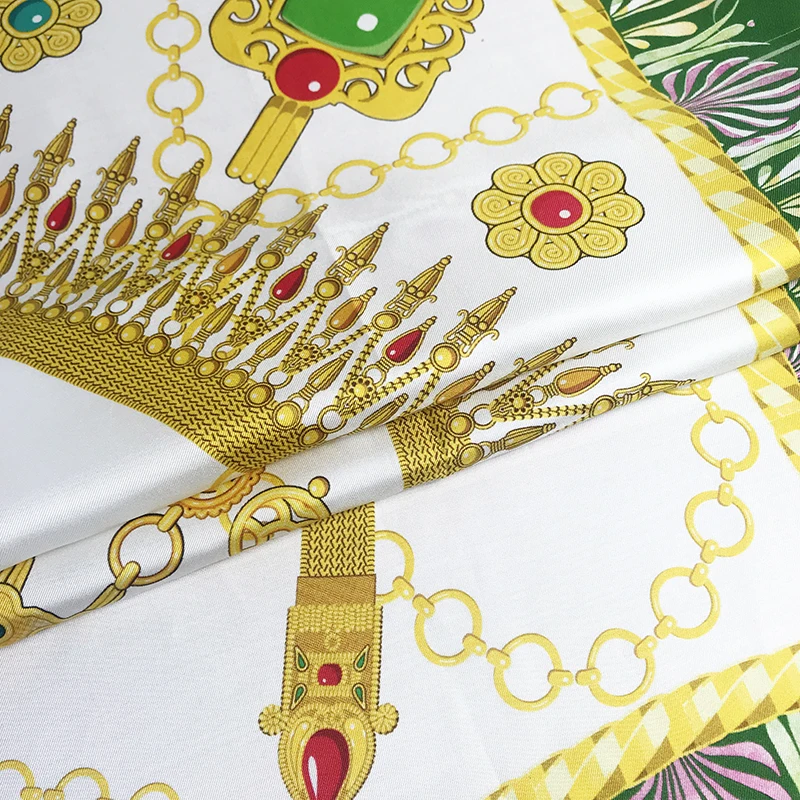 Custom Print Personalized 100% Silk Twill Neckerchief Scarf With Hand Rolled Hem