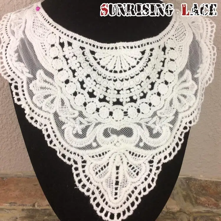 Dress Designs Nigeria Embroidery French Net Tulle Fabric Sewing Neck Trim Collar Lace