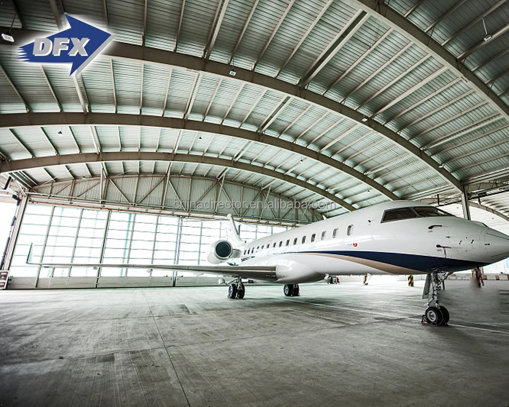 Ready Made Modern Big Span Prefab Metal Steel Structure Aircraft Hangar