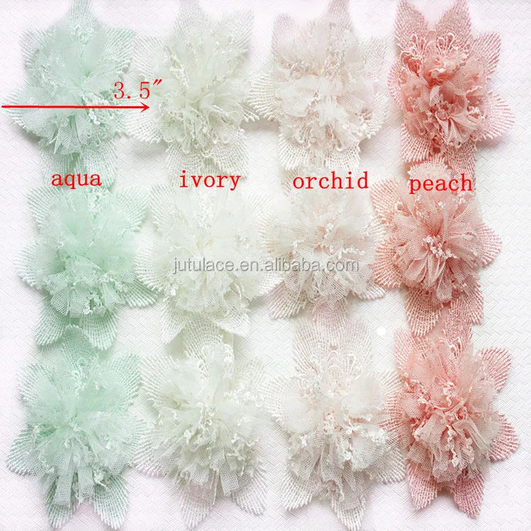 3.5 inch Fashion Costume Decoration shabby Flower high quality ladies dress flower