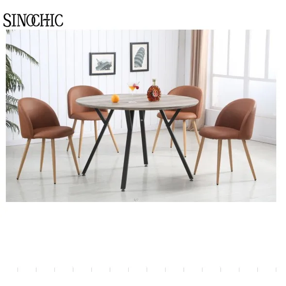 Modern round MDF 4 or 6 seaters dining table set