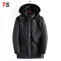 2019 Hot Winter men  long style  hooded coat cotton  thicken windproof wadded jacket