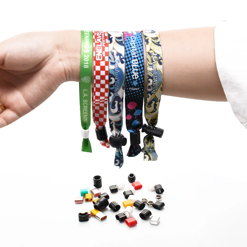 China factory one time used custom festival fabric woven wristband