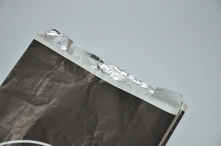 Custom logo printed kraft paper aluminum foil lined paper packaging bag for hot chicken