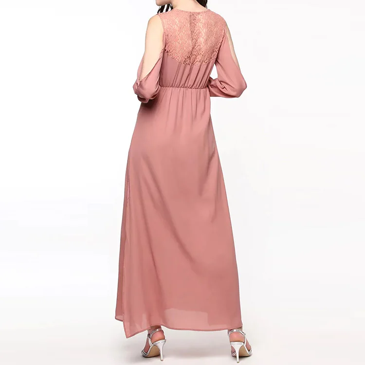 
Wholesale Lace Applique Fashion Elegant Fabric Long Frog Dress China Casual Dresses Long Split Sleeve 100% Cotton Chiffon Adults 