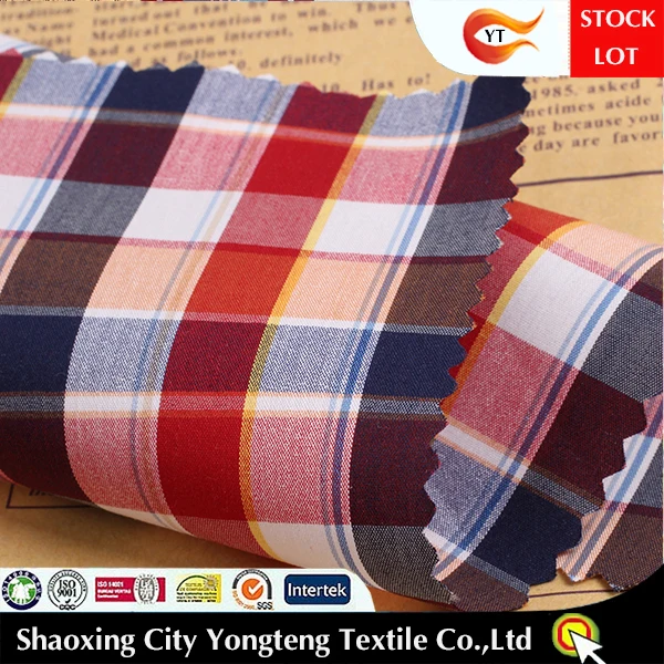 New yarn dyed elastic plaid cotton shirt fabric
