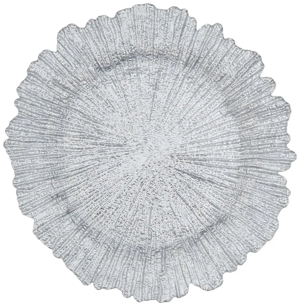 high quality gold leaf charger plates silver leaf charger plates 13inch round for wedding and party