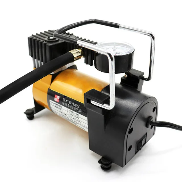 DC 12V Single Cylinder Car Air Compressor, 150 PSI, 30L/min Air Flow Car Tire Inflatable Pump With Gauge