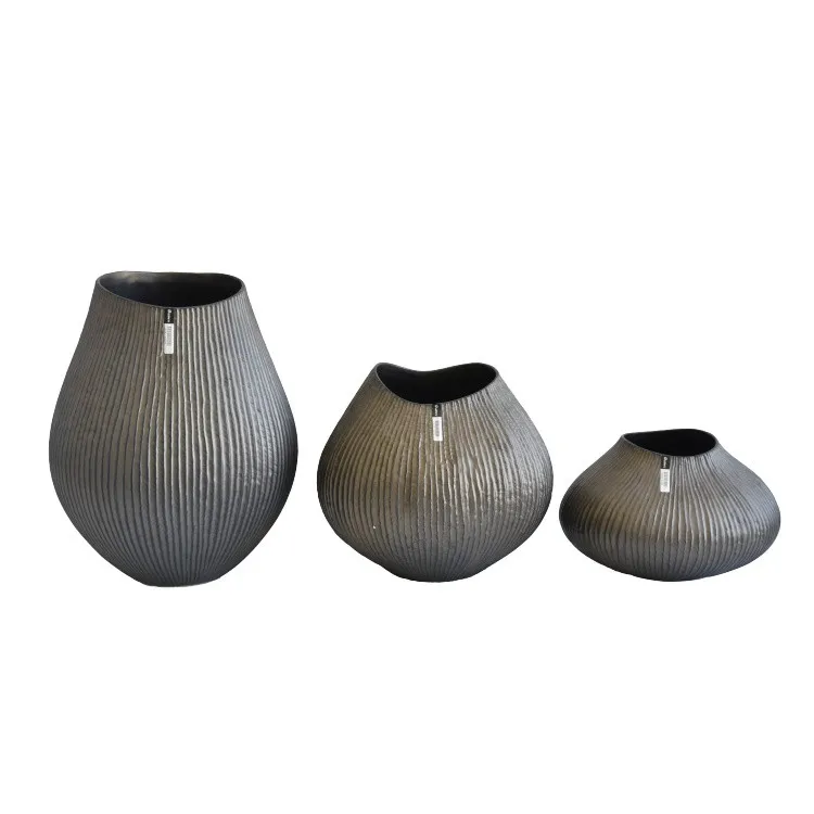 Vertical stripes fluted series white home decor mini cactus pots / ceramic bonsai pot