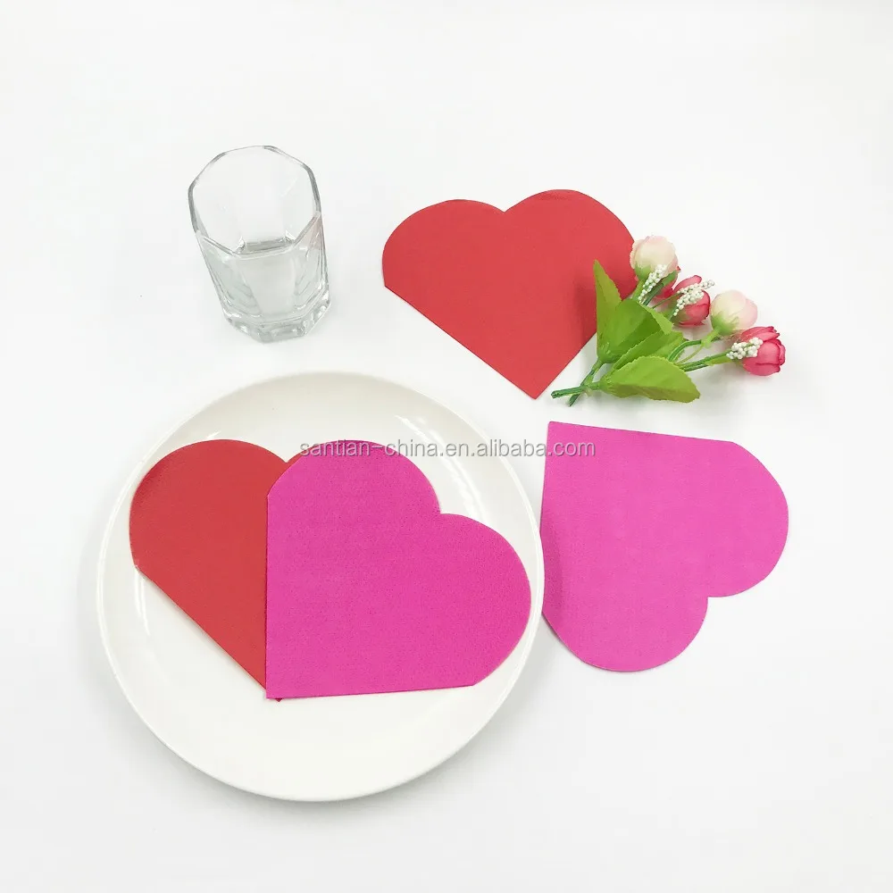 Высококачественные свадебные бумажные салфетки в форме сердца на заказ, бумажные салфетки с высечкой