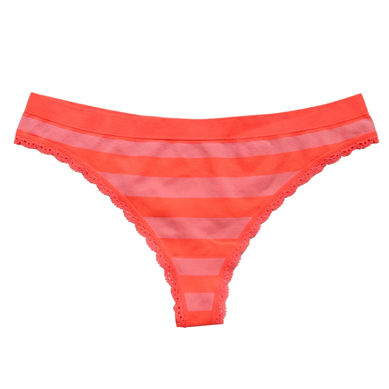 Wholesale Striated Underwear Seamless Japanese Girls Sexy Panties Thongs Women Spandex / Cotton Breathable Embroidery Quick Dry