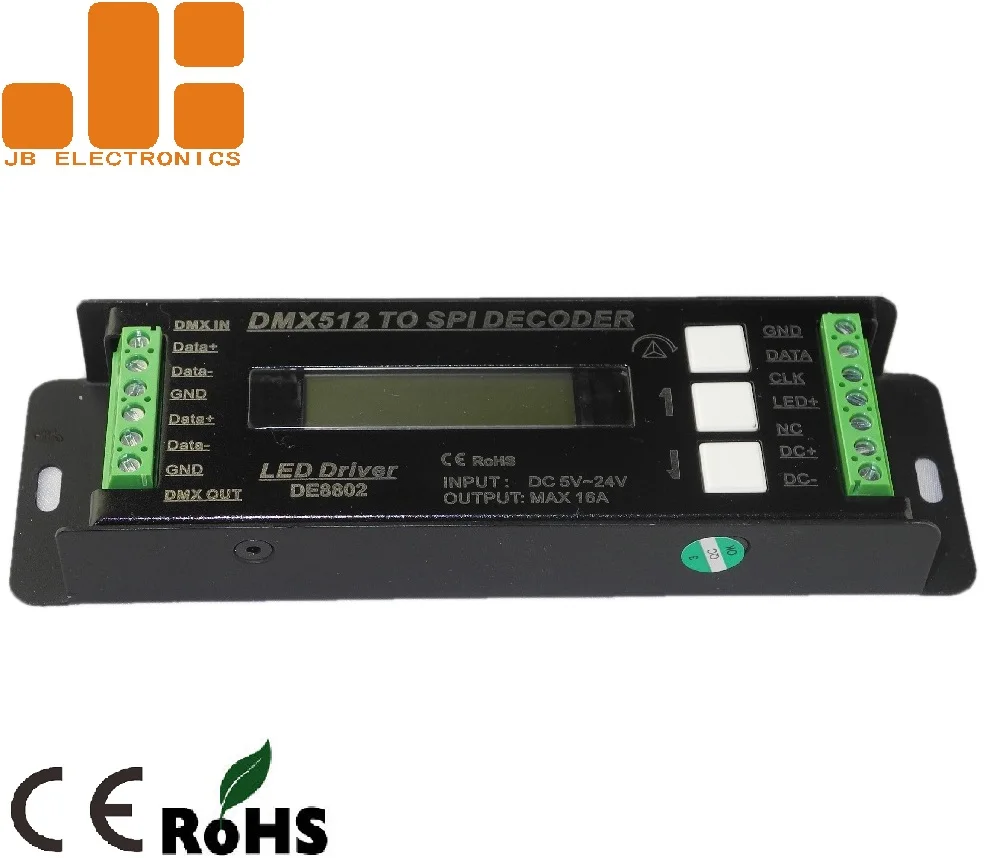 DMX512 Available Standalone 26 Modes 170 Pixel RGB Lighting DE8802 SPI strip controller