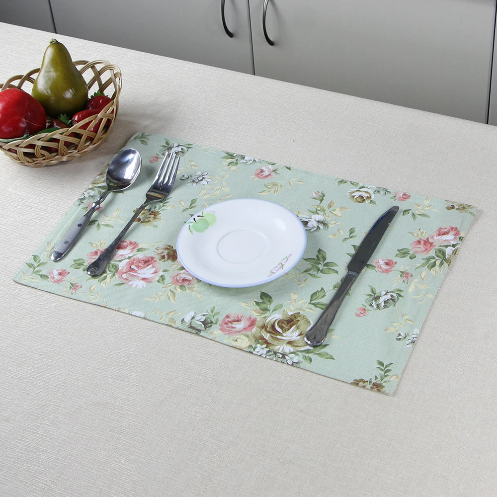 custom sailboat design print decorative cotton dinner table cloth mat fabric placemat