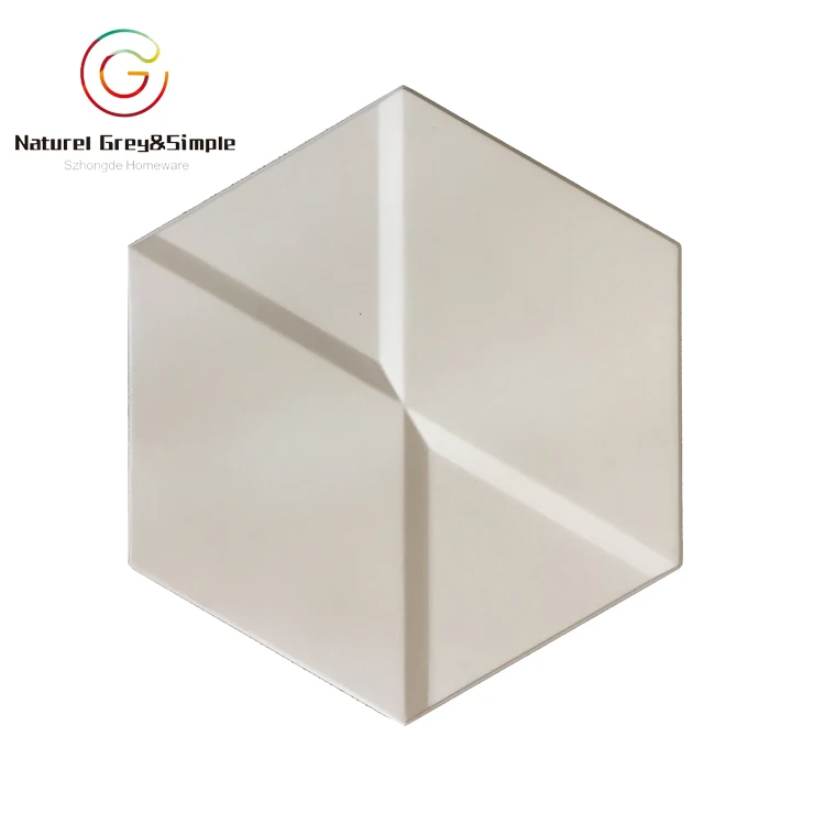 Hexagon Concrete  Design 3D Decorative Concrete Cement Wall Tiles