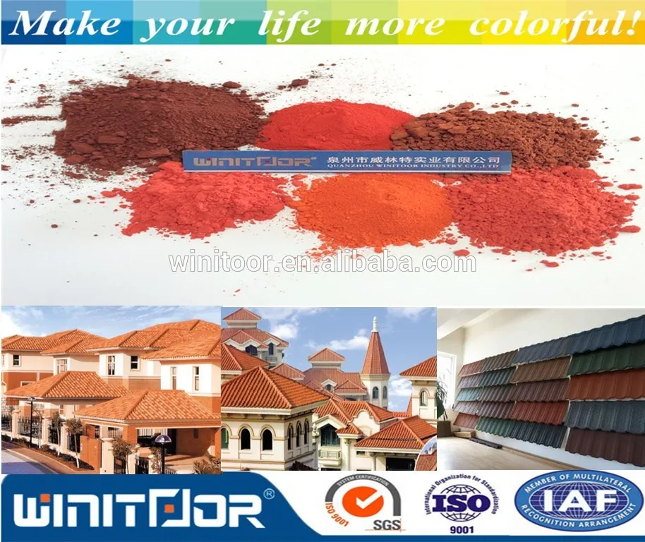 Iron oxide pigment for territoriality/shingles