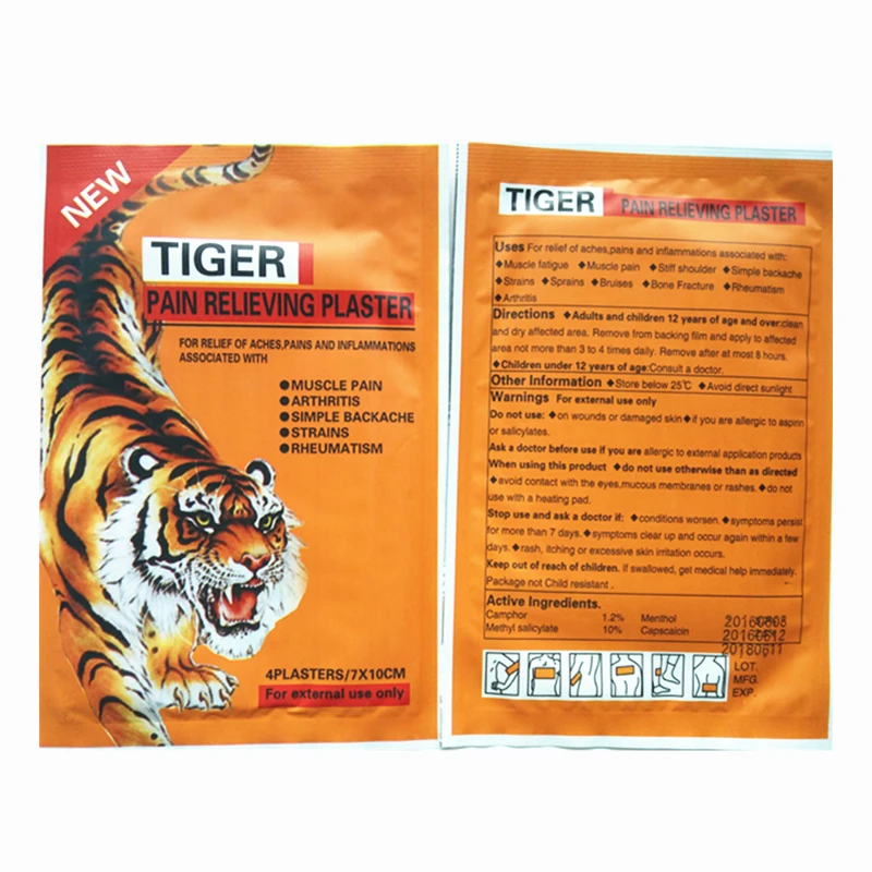 Обезболивающий пластырь с тигром, китайский обезболивающий пластырь с тигром