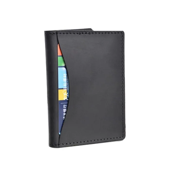 High Quality Original Leather Simple Design ATM Credit Slim Business Card Holder