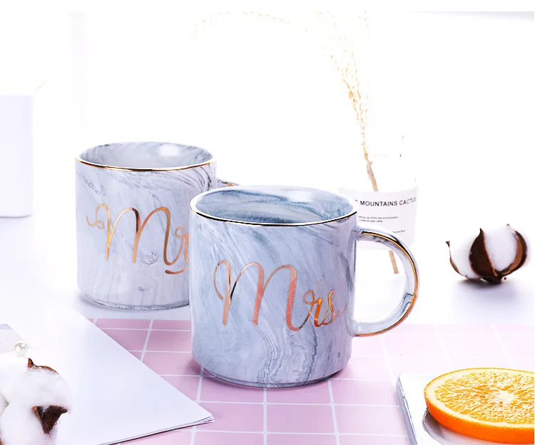 Top selling high quality beautiful marble style colourful ceramic mug coffee cup with custom logo printing gold rim