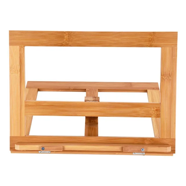 Premium adjustable Bamboo Book Stand, solid wooden book holder