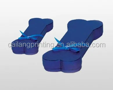 Blue Dog Bone Shape Box Irregular Shape Gift Box Customized Shape Paper Box