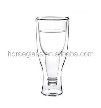 250ML Creative Beer Cup Durable Double Wall Glass Hop side Down Wholesale