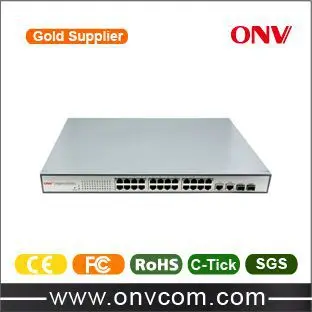 POE коммутаторы 24 портов 10/100/1000М IEEE 802.3af Uplink оптический порт