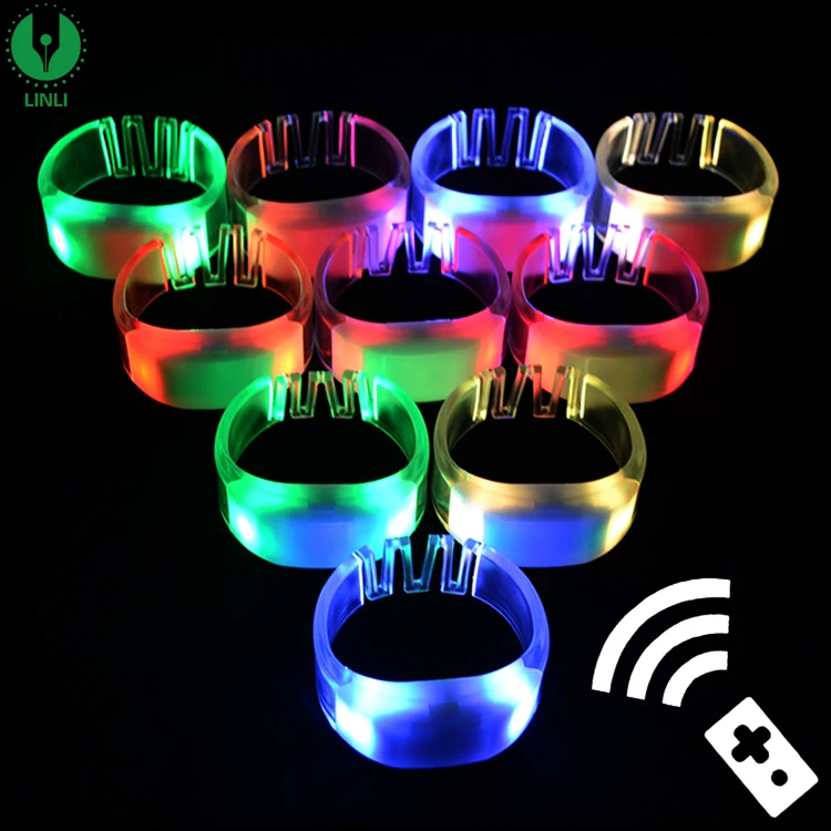 Custom Vocal Concert Party Sound Activated Led Bracelet, Remote Controlled Led Bracelet