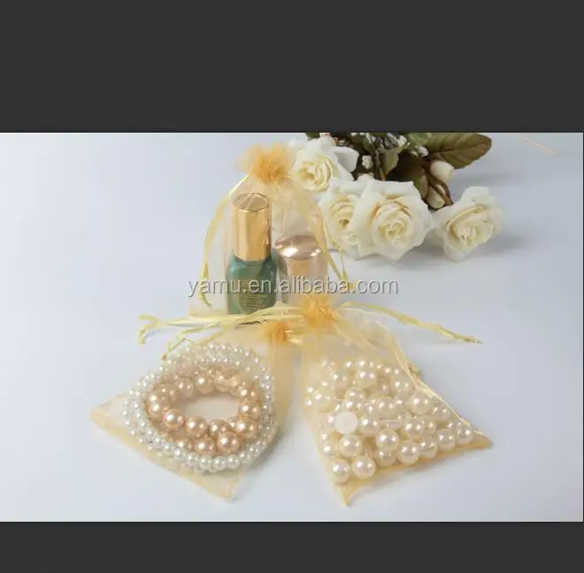 Hot Sale Small Colorful Wedding Custom drawstring organza gift bag