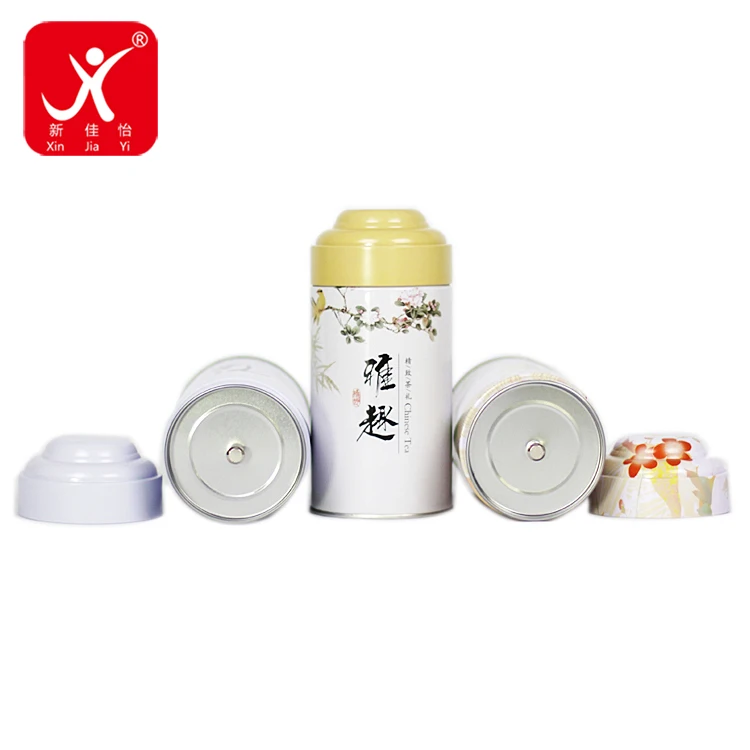 Xin Jia Yi Packaging Box 2018 Hot Sale Tin Round Double Lid Tea Storage Container  Organizer Decorative Gift Packing Iron Box