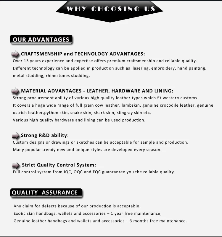 Why choose us - Advantages and Quality Assurance