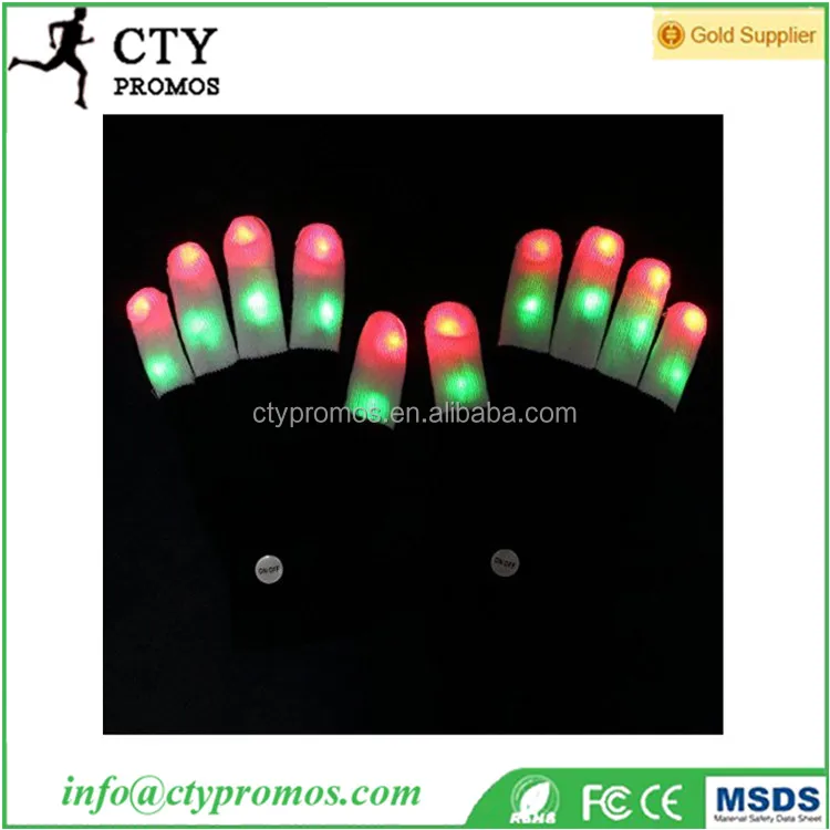 Acrylic Winter Knit Light Show LED Rave Finger Lighting Flashing Glow Mittens Flashing Gloves