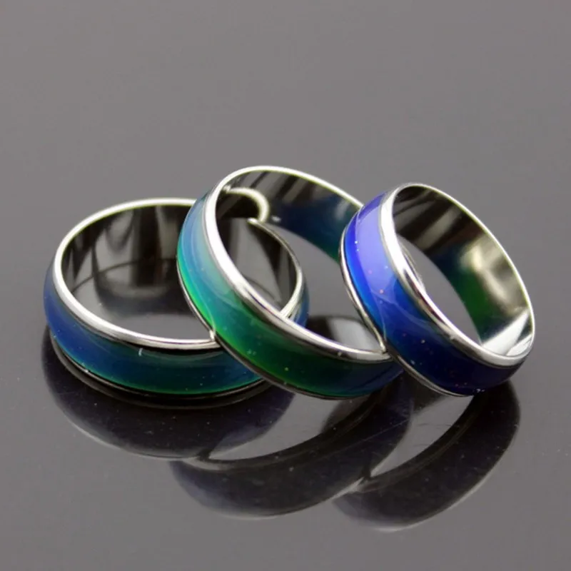 Stainless Ring Changing Color Mood Rings Feeling / Emotion Temperature Ring Wide 6mm Smart Jewelry Factory direct sale