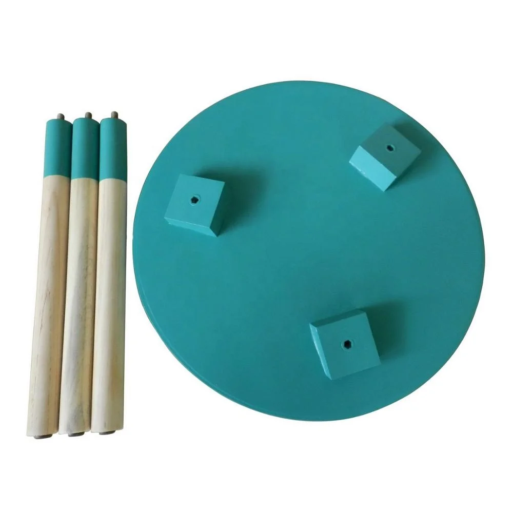 
Stylish KD Wooden Round Coffee Table Removable Round Accent Table Can be Disassembly End Table with 3 Detachable Legs 