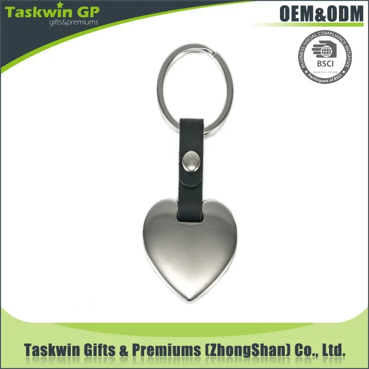 New Design Personalized Heart Shaped Metal Key Chain Keyring Blank Love Keychain