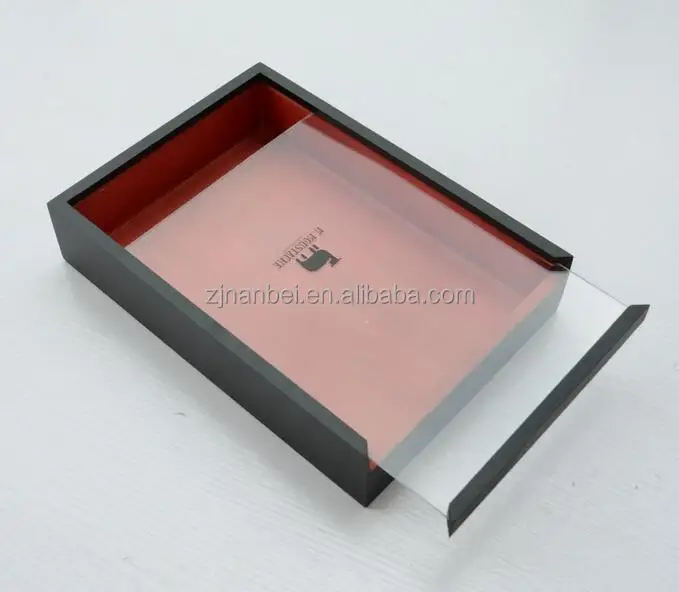 Custom logo painted color wooden shirt gift box transparent lid boxes