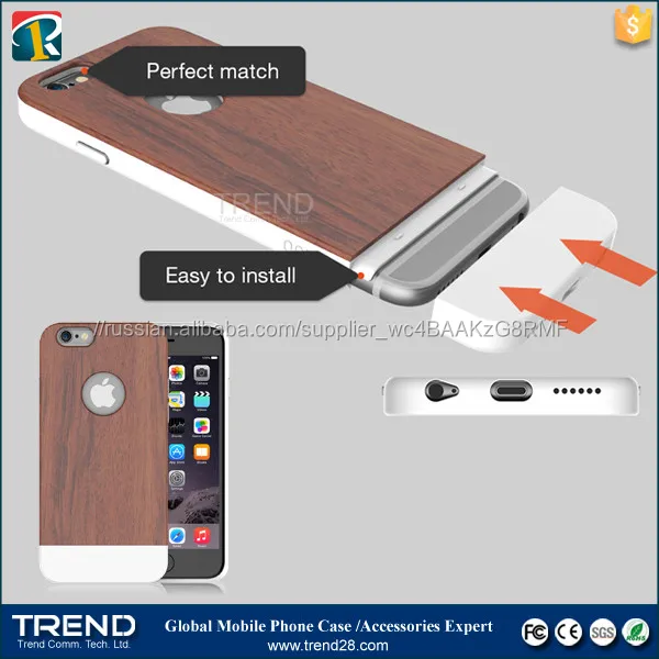 2 в 1 шт. древесины slicoo древесины чехол для iphone 6 6 s