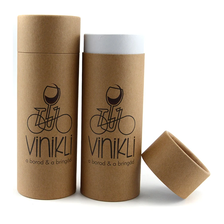 Delicate kraft paper boxes recycled round kraft paper tube for cosmetic