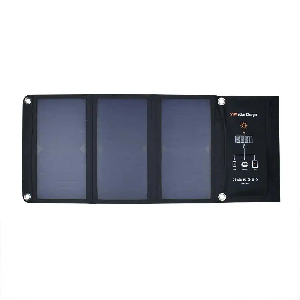 Amazon best selling Sunpower foldable Dual USB 21 Wattage solar panel charger for mobile phone