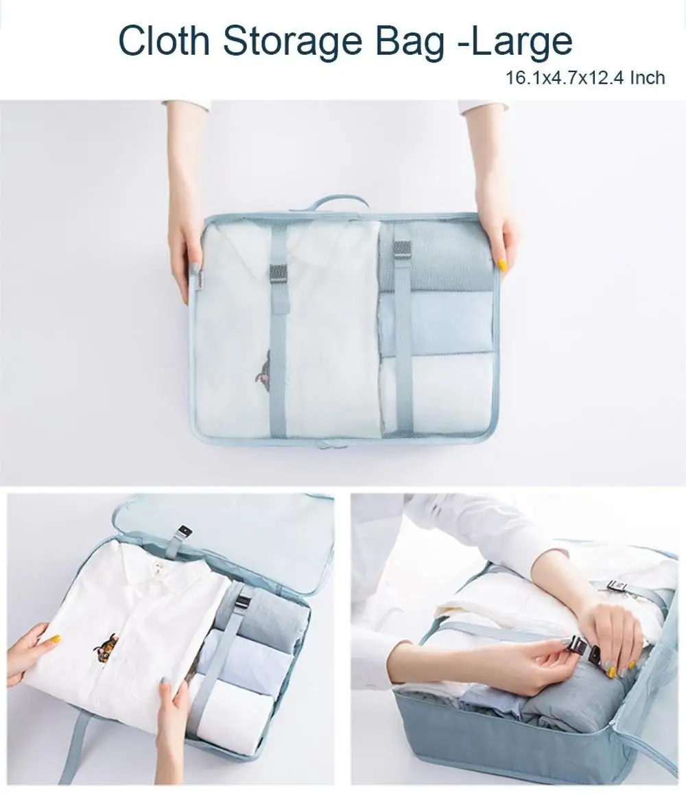 6PCS Travel Packing Cubes Luggage Bag Travel Luggage Cases Travel Bag Organizer