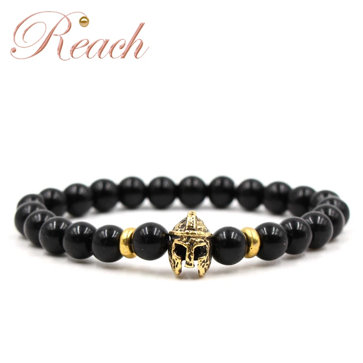 R.GEM. Customized Skull knight Lion Head Beaded Bracelet