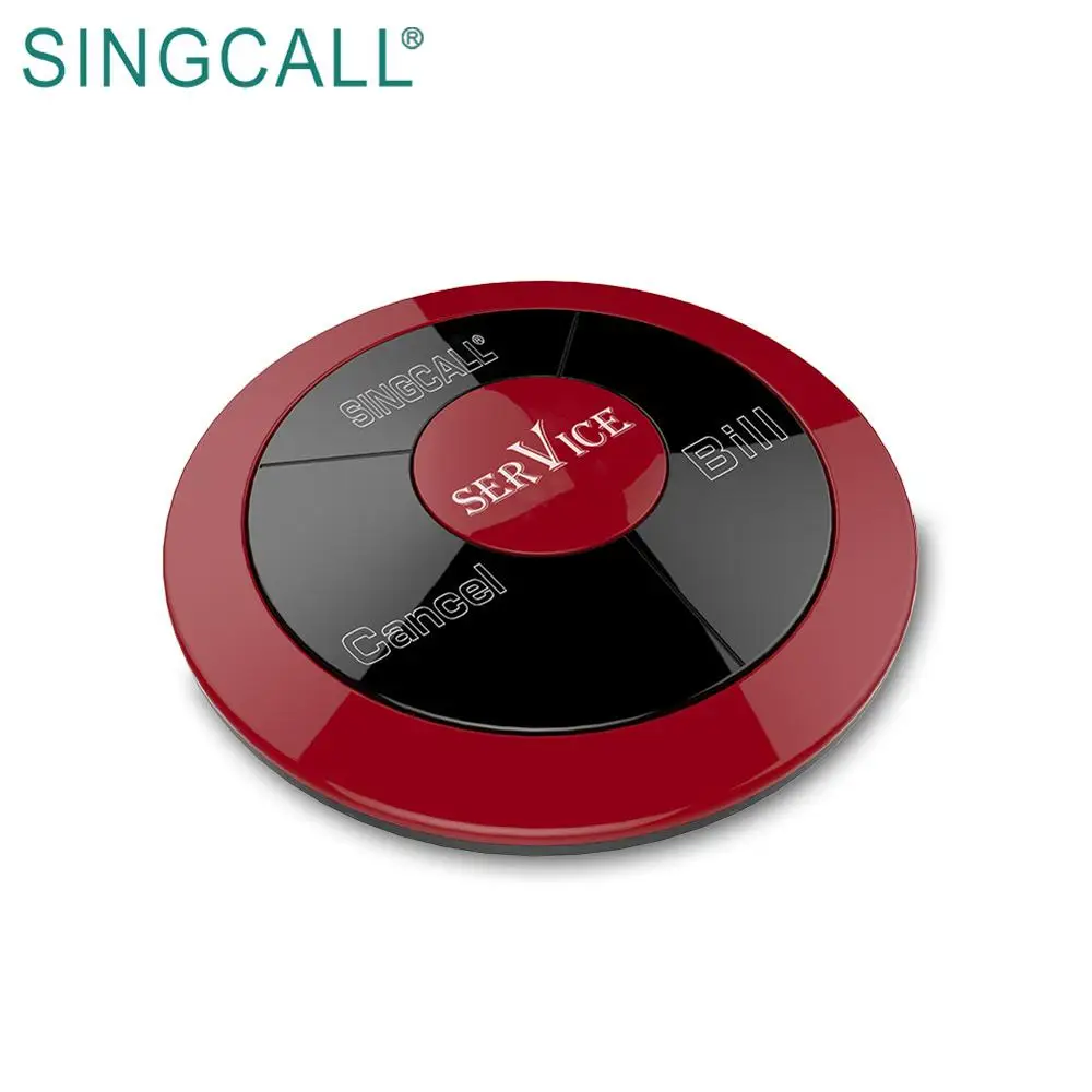 Ресторанный бипер SINGCALL серебристо-красного