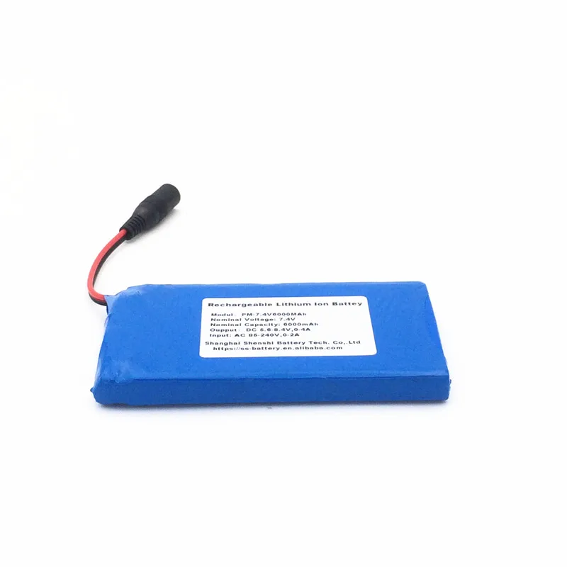 rechargeable li-ion portable dvd player battery 7.4v 6000mah