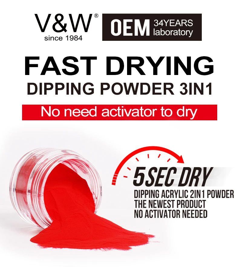 
VW Factory Custom 1oz Dipping Powder System For Nail Beauty Fast Dry Dip Chrome Powder Nails 3 In 1 Dipping Nail Polish 