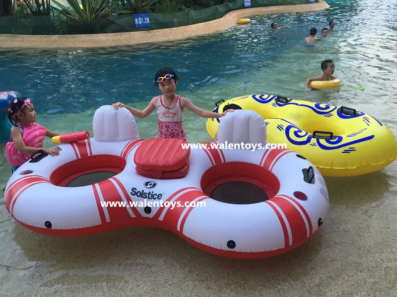 Inflatable hot seal overlapping tubes,waterpark PVC tube double rider