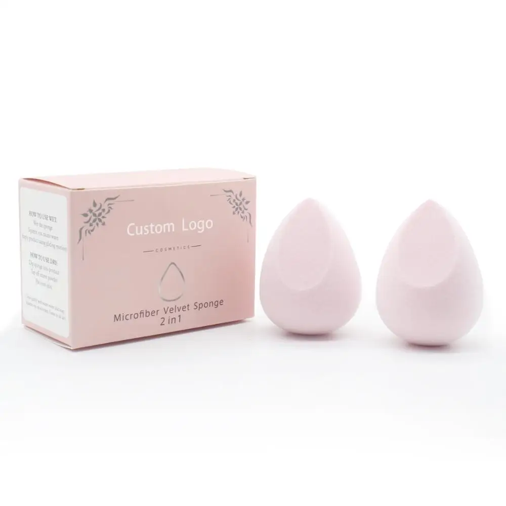 
2020 Dual Layer Latex Free Microfiber Micro Fiber Velvet Flocking Power Powder Puff Make Up Face Blending Makeup Sponge 