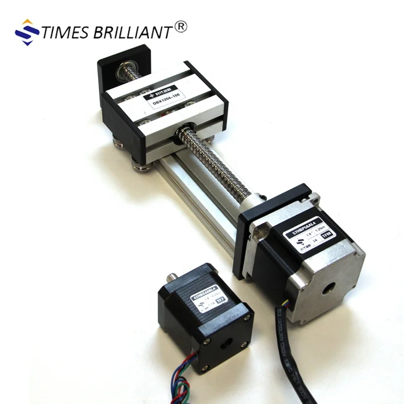 China accept customized 100mm stroke  ball screw linear motion rail guide with nema 17 or nema 23 setpper motor