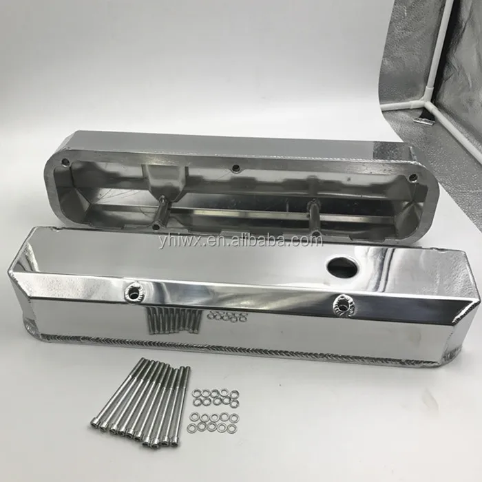 Chrysler Small Block Fabricated chrome valve covers engine