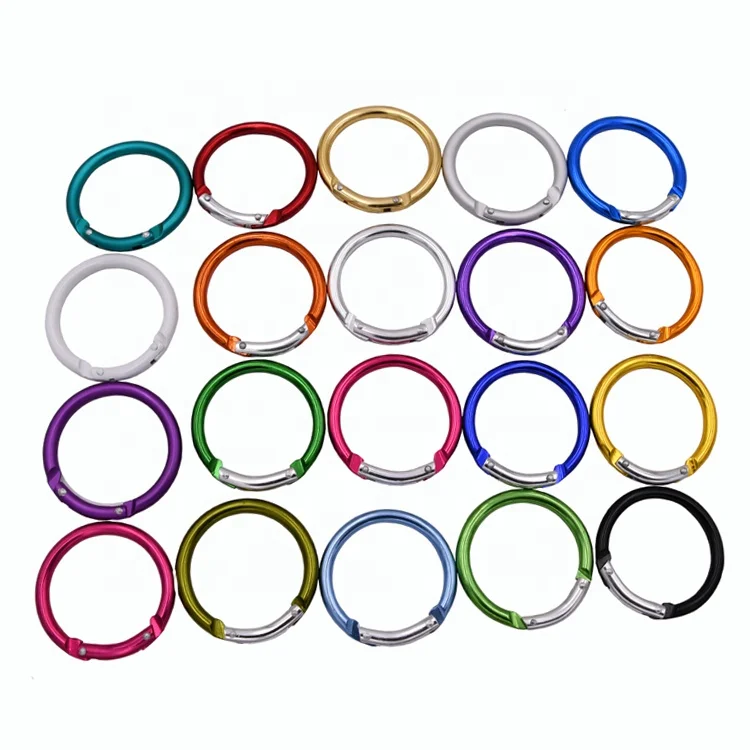 China hardare products factory wholesale 5 cm aluminum round carabiner as bag parts