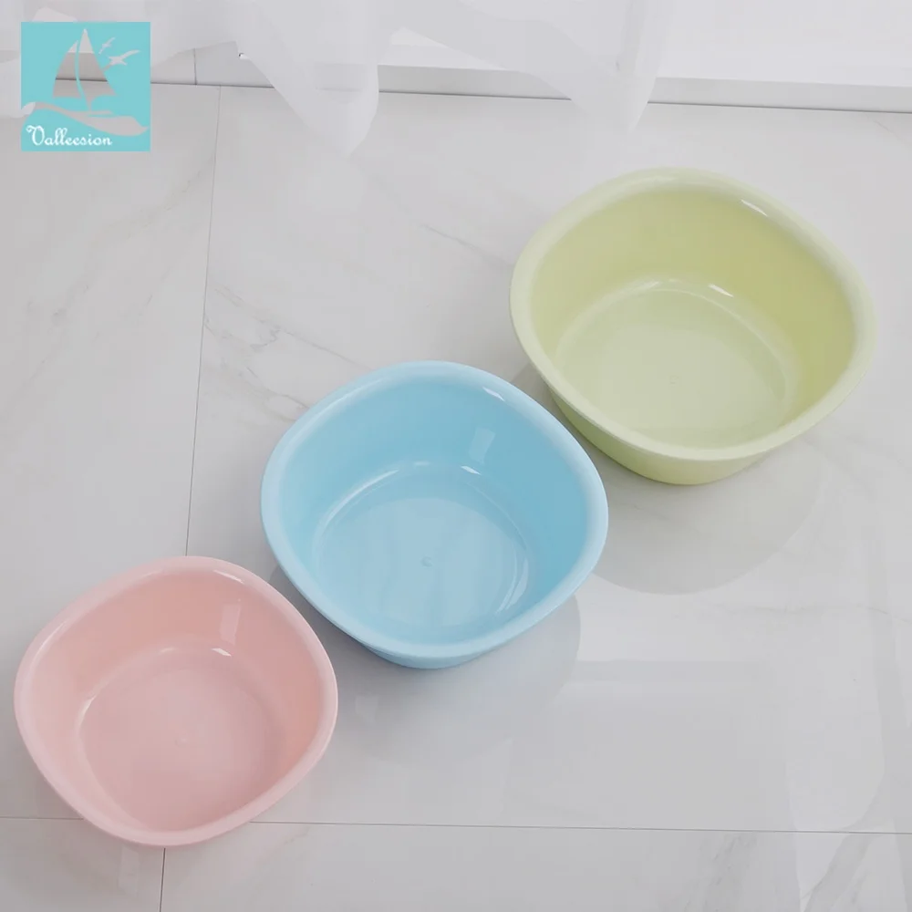 
Different size competitive price China pink square baby hand foot wash basins extra large plastic basin 